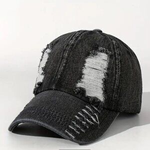 NWOT Patchwork Street Style Dad Hat – Double-Sided, Adjustable Unisex Cap Black